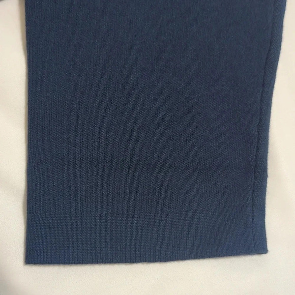 Anne Klein Mock-Neck Colorblock Viscose Blend Boxy Sweater, Color Blue/Blck Sz L - Picture 12 of 15